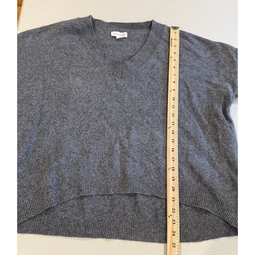 Treasure & Bond Sweater Women Large Grey Cotton Wool Travel Minimal Stretch Knit